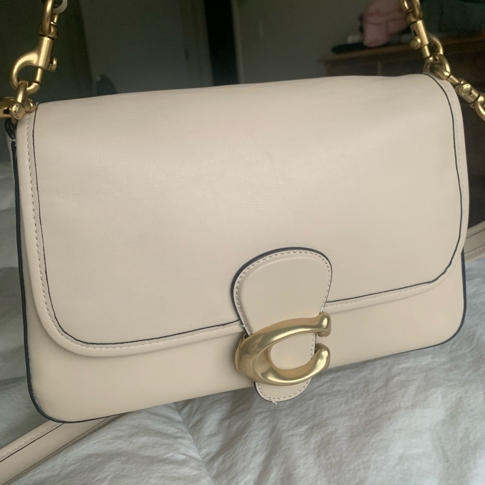 Coach Soft Tabby Shoulder Bag C4823, Ivory /Brass